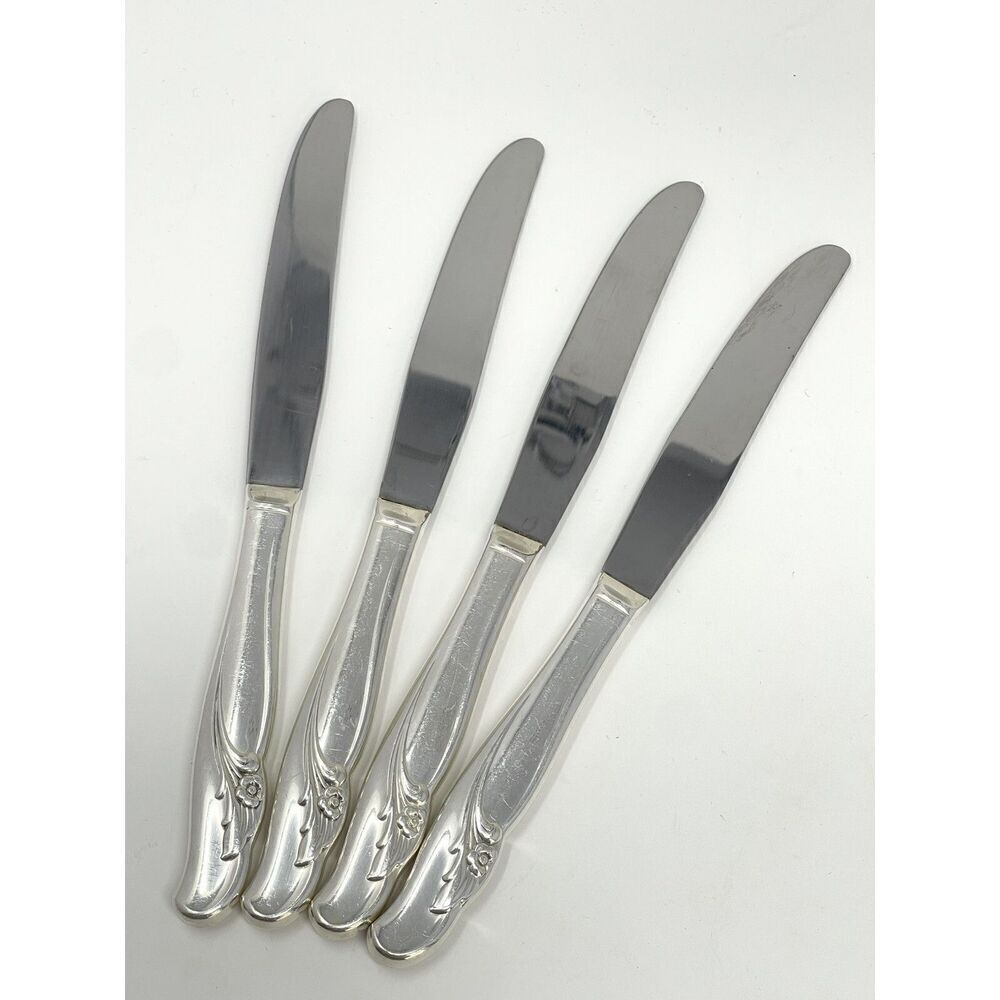 International Rogers EXQUISITE Silverplate 1957 Hollow Dinner Knives 9” Set Of 4
